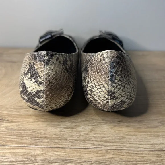 Theme‎ Shoes Snakeskin Print Buckle Accent Low Heeled Pumps Women Size 8.5W Edgy - Picture 5 of 8